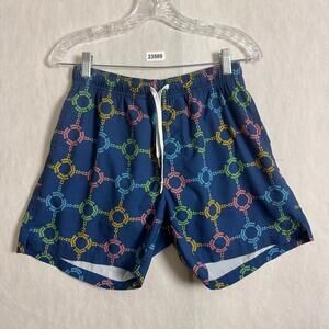 BEAR BOTTOM Men's Size Medium 5.5" Inseam Printed Mesh Lined Swim Shorts